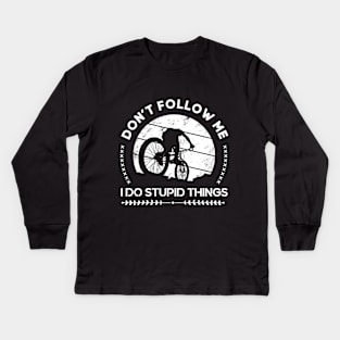 Bike MTB Downhill Mountain Bike Bicycle Quotes Kids Long Sleeve T-Shirt
